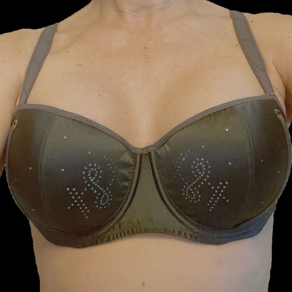 Marlies Deckers gray  satin and sequin's bras & 2 assorted panties. M - Picture 2 of 13